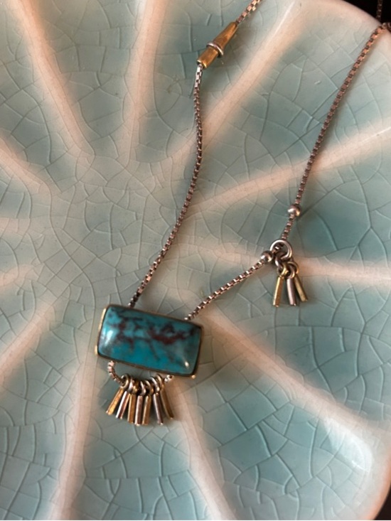 Silpada Jewelry - Silpada Sterling and Brass Turquoise Burst Necklace